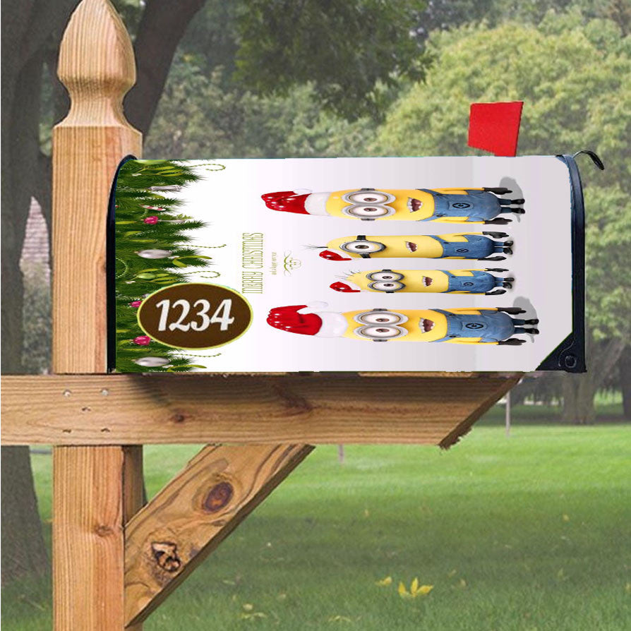 Minions Christmas Magnetic Mailbox Cover 18" X 21" Outdoor Decor