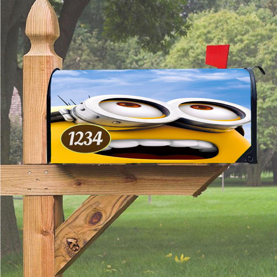 Minions Look At Sky Magnetic Mailbox Cover 18" X 21" Outdoor Decor