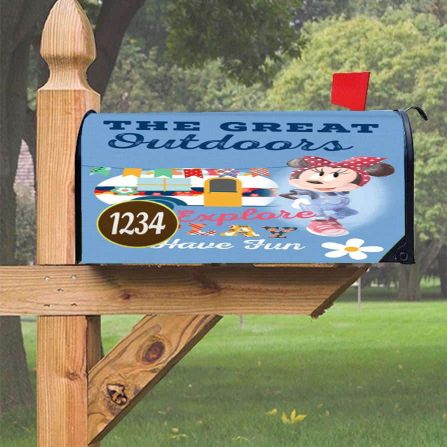 Minnie Great Outdoors Magnetic Mailbox Cover 18" X 21" Outdoor Decor