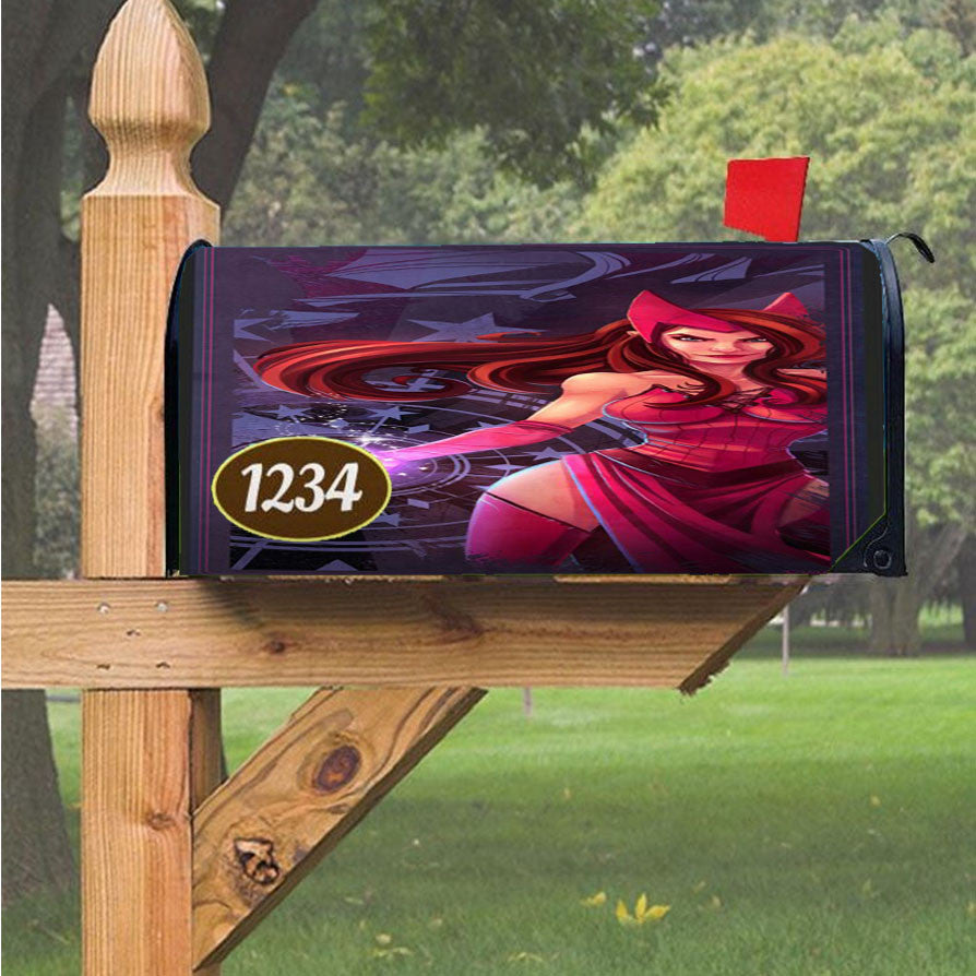Miss Captain America Woman Magnetic Mailbox Cover 18" X 21" Outdoor Decor