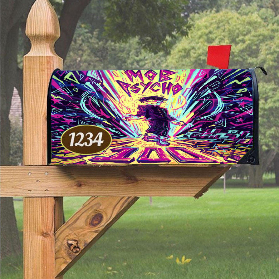 Mob Psycho 100 Psyched Magnetic Mailbox Cover 18" X 21" Outdoor Decor