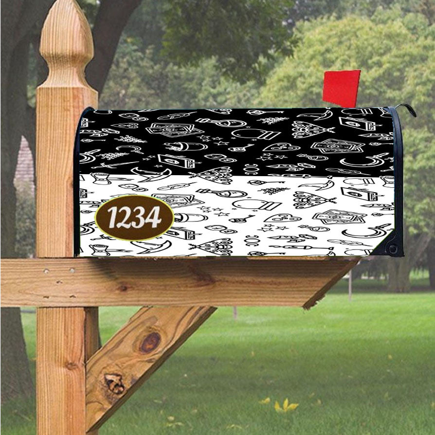 Modern Witch Pattern Magnetic Mailbox Cover 18" X 21" Outdoor Decor