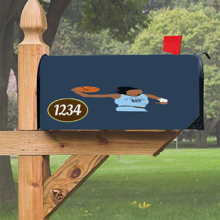 Morant - Basketball Magnetic Mailbox Cover 18" X 21" Outdoor Decor