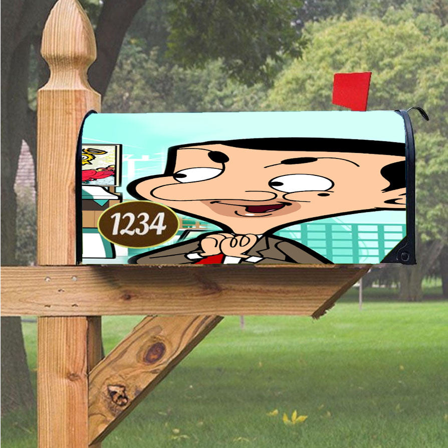 Mr Bean Funny Cartoon Magnetic Mailbox Cover 18" X 21" Outdoor Decor