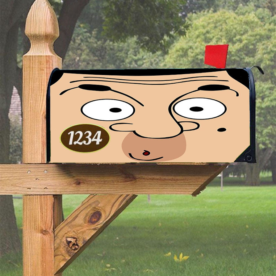 Mr Bean Funny Face Poster Magnetic Mailbox Cover 18" X 21" Outdoor Decor
