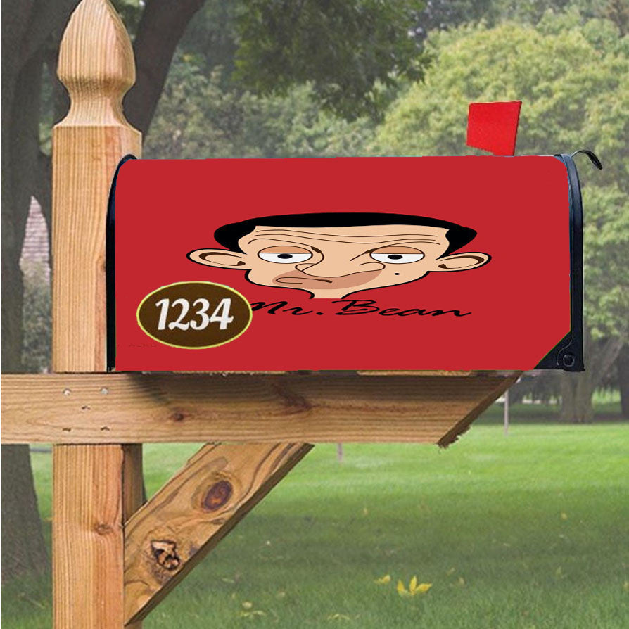 Mr Bean Silly Cartoon Face Magnetic Mailbox Cover 18" X 21" Outdoor Decor