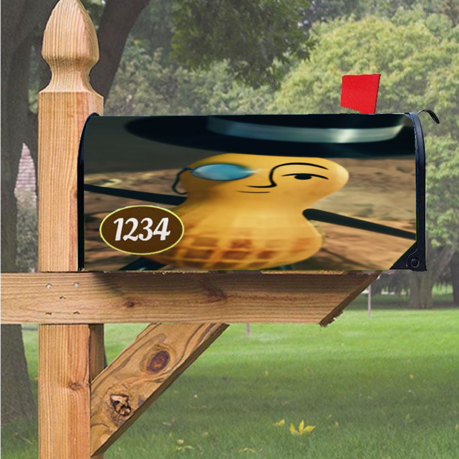 Mr Peanut Cartoon Falling Magnetic Mailbox Cover 18" X 21" Outdoor Decor