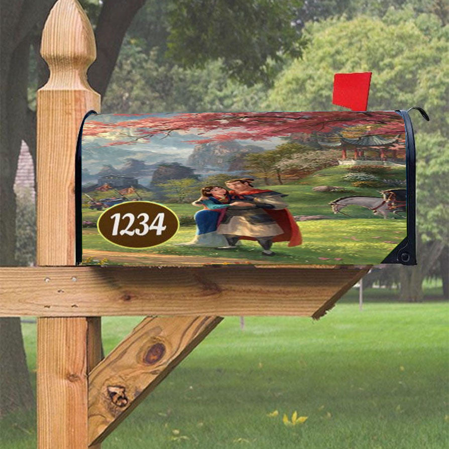 Mulan Blossoms Of Love Magnetic Mailbox Cover 18" X 21" Outdoor Decor