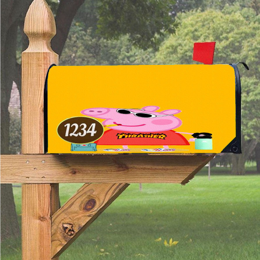 Mummy Peppa Pig Character Magnetic Mailbox Cover 18" X 21" Outdoor Decor