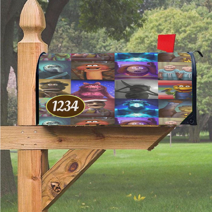 Muppet Collages Characters Magnetic Mailbox Cover 18" X 21" Outdoor Decor