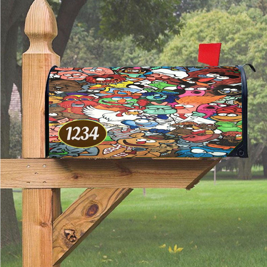 Muppet Fan Art Collages Magnetic Mailbox Cover 18" X 21" Outdoor Decor