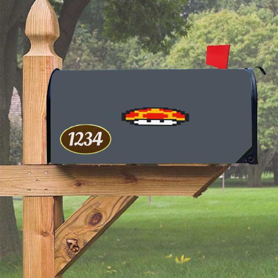 Mushroom Pixel Magnetic Mailbox Cover 18" X 21" Outdoor Decor