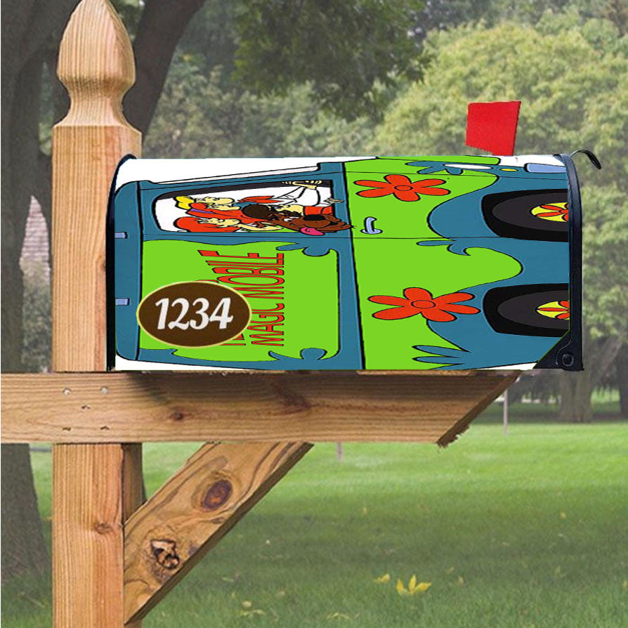 Mystery Machine Van Scooby Doo Magnetic Mailbox Cover 18" X 21" Outdoor Decor