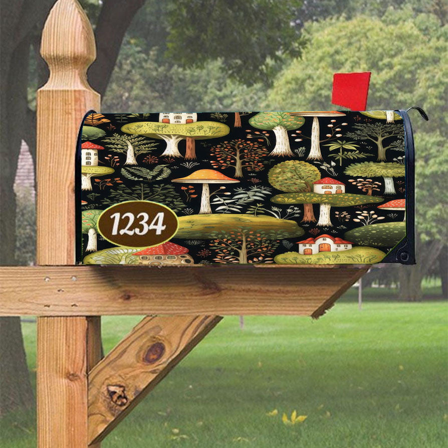 Mystical Enchanted Forest Magnetic Mailbox Cover 18" X 21" Outdoor Decor