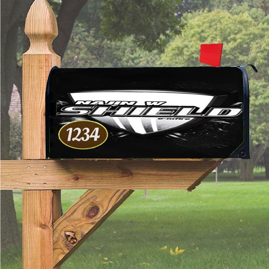 Najin White Shield Logo Magnetic Mailbox Cover 18" X 21" Outdoor Decor