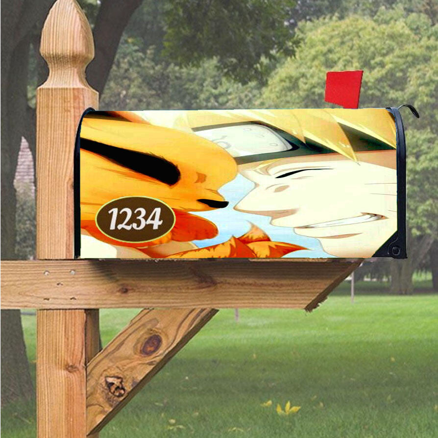 Naruto And Kurama Magnetic Mailbox Cover 18" X 21" Outdoor Decor