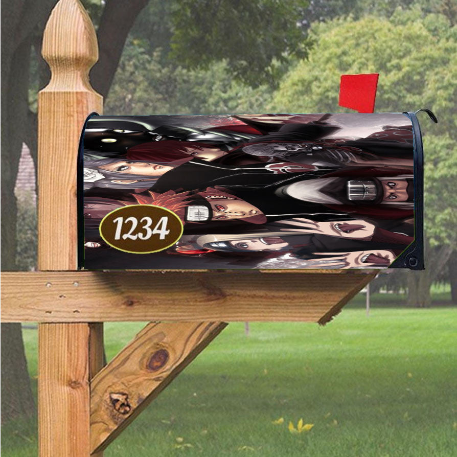 Naruto Cartoon Akatsuki Magnetic Mailbox Cover 18" X 21" Outdoor Decor