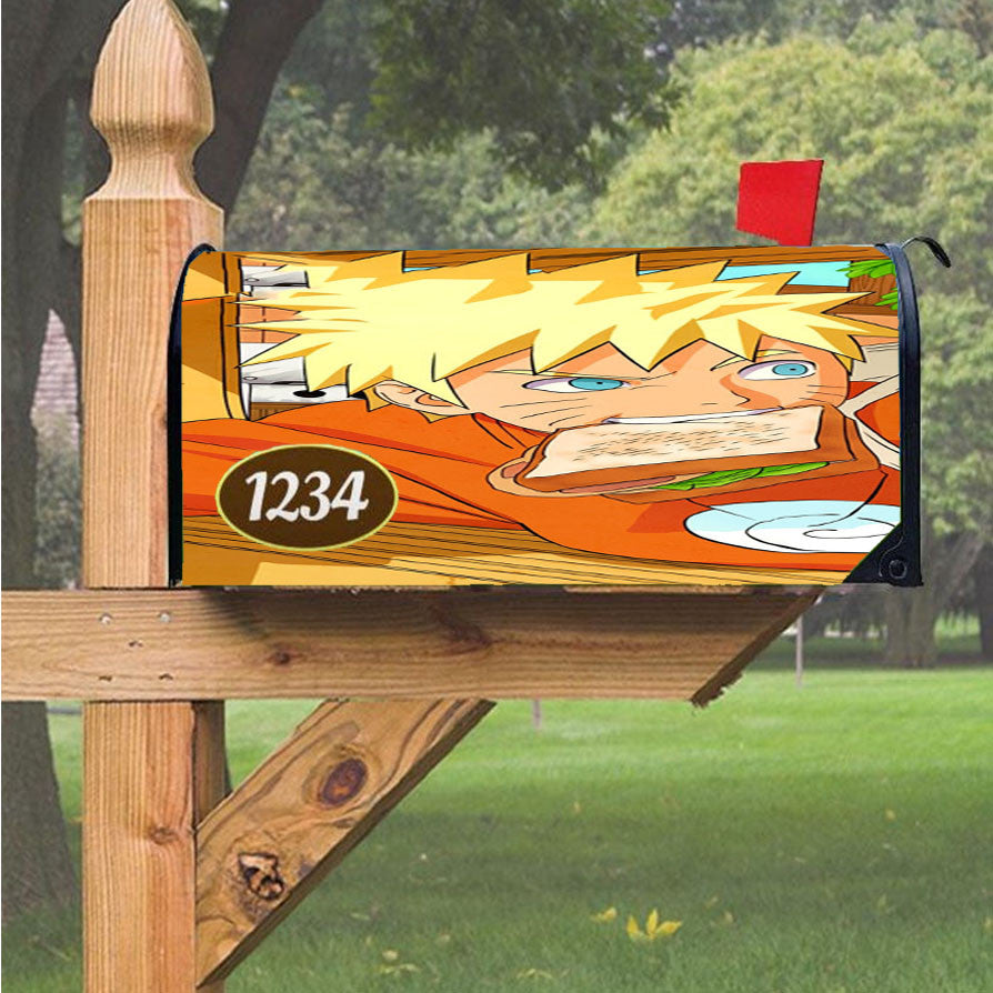 Naruto Eats Sandwich Magnetic Mailbox Cover 18" X 21" Outdoor Decor