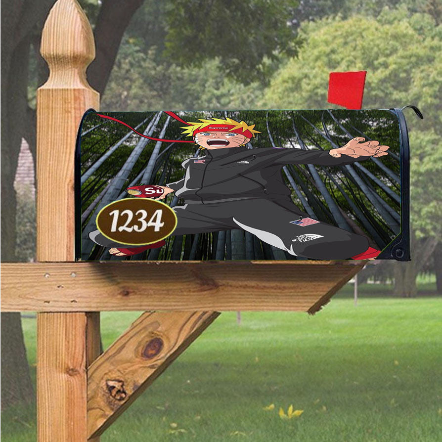 Naruto Hypebeast Supreme Magnetic Mailbox Cover 18" X 21" Outdoor Decor