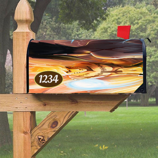 Naruto Kurama Mode Vs Sasuke Magnetic Mailbox Cover 18" X 21" Outdoor Decor