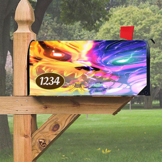 Naruto Kyuubi X Sasuke Susanoo Magnetic Mailbox Cover 18" X 21" Outdoor Decor