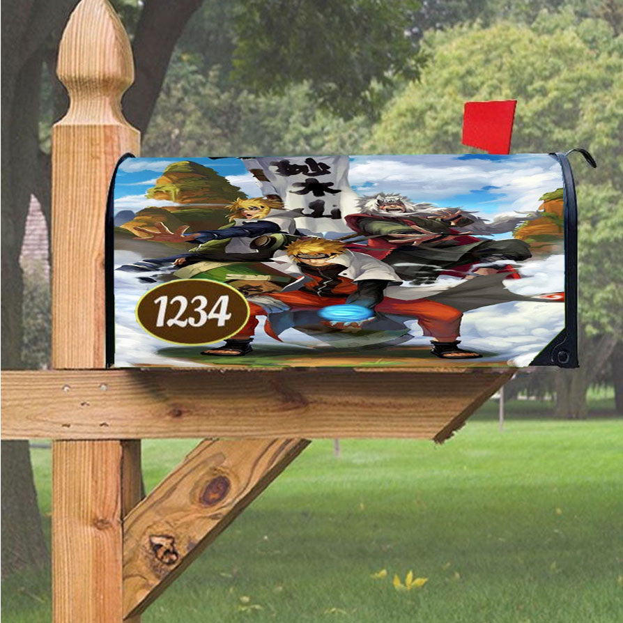 Naruto Minato X Jiraiya Magnetic Mailbox Cover 18" X 21" Outdoor Decor