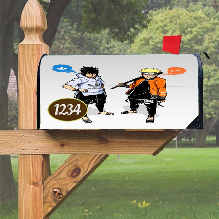 Naruto Nike Sasuke Adidas Magnetic Mailbox Cover 18" X 21" Outdoor Decor