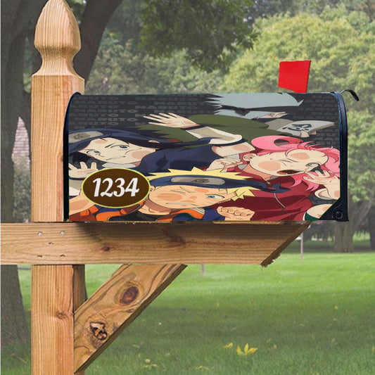 Naruto Sasuke Sakura Kakashi In The Mirror Magnetic Mailbox Cover 18" X 21" Outdoor Decor