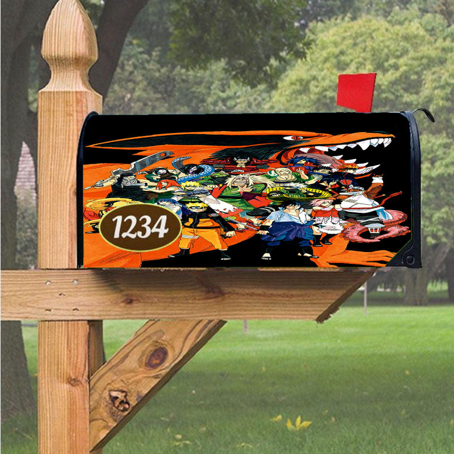 Naruto Shippuden Collaboration Poster Magnetic Mailbox Cover 18" X 21" Outdoor Decor