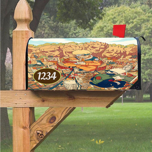 Naruto Uzumaki And Friends Of Konoha Magnetic Mailbox Cover 18" X 21" Outdoor Decor