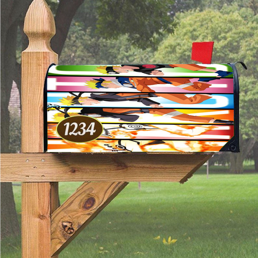 Naruto Uzumaki Tiles Magnetic Mailbox Cover 18" X 21" Outdoor Decor