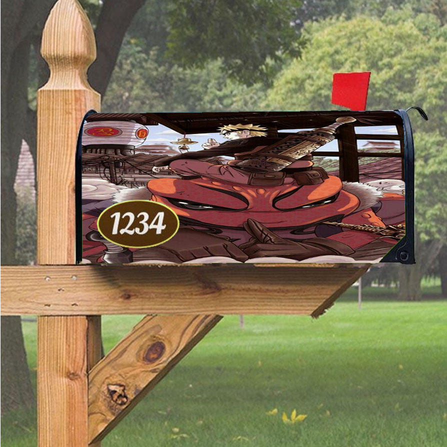 Naruto Uzumaki With Gamaguchi Magnetic Mailbox Cover 18" X 21" Outdoor Decor