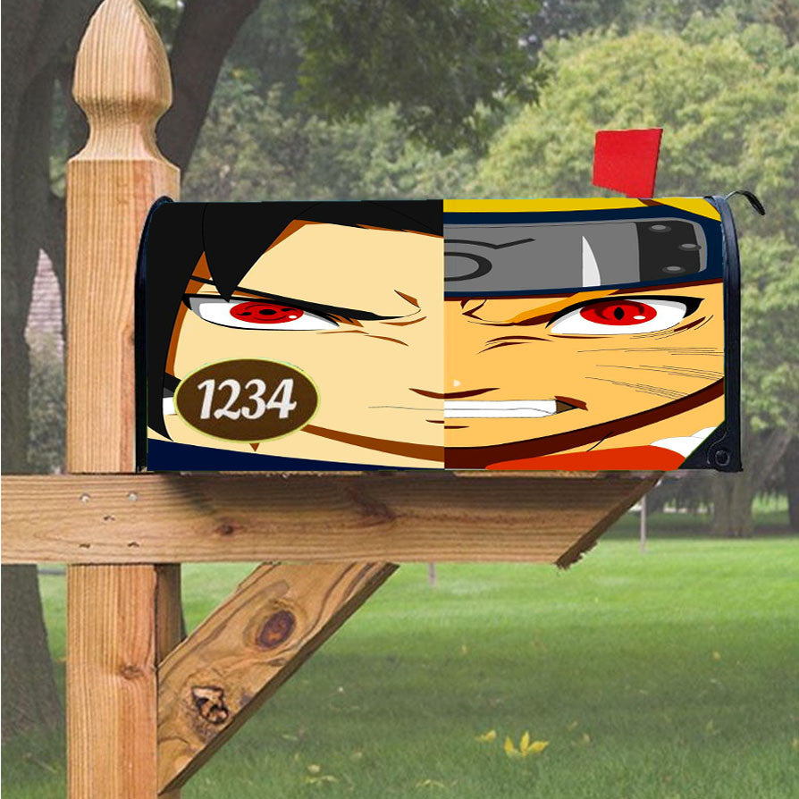 Naruto Vs Sasuke Rage Magnetic Mailbox Cover 18" X 21" Outdoor Decor