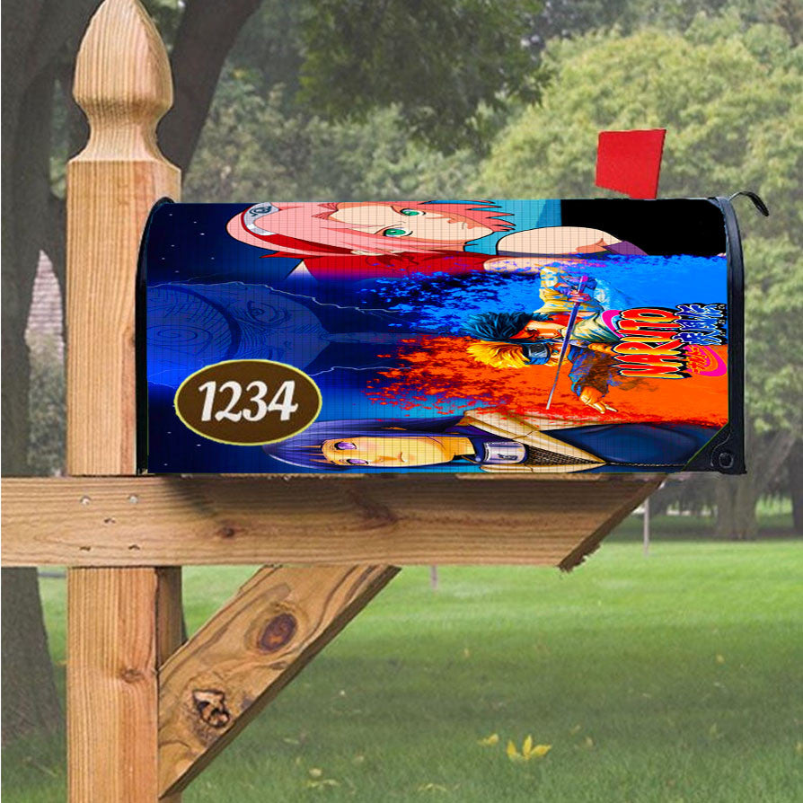 Naruto Vs Sasuke Rival Magnetic Mailbox Cover 18" X 21" Outdoor Decor