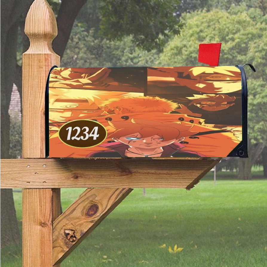 Naruto X Boruto Magnetic Mailbox Cover 18" X 21" Outdoor Decor