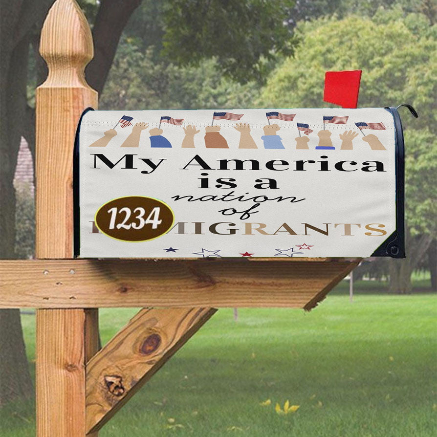 Nation Of Immigrants Magnetic Mailbox Cover 18" X 21" Outdoor Decor
