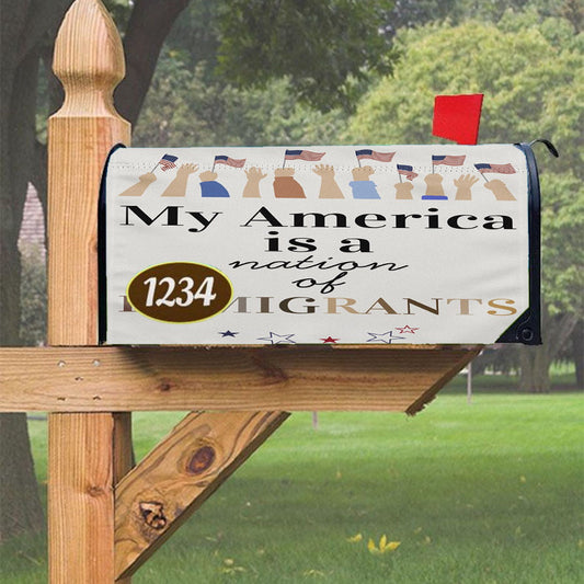 Nation Of Immigrants Magnetic Mailbox Cover 18" X 21" Outdoor Decor