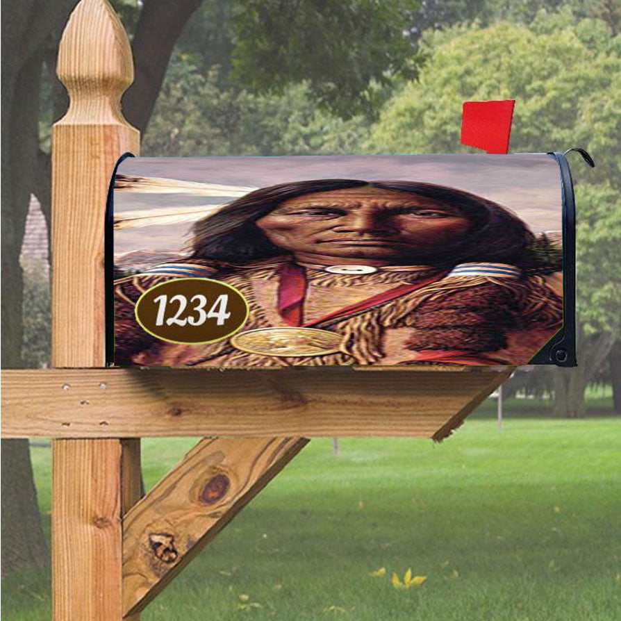Native American Magnetic Mailbox Cover 18" X 21" Outdoor Decor