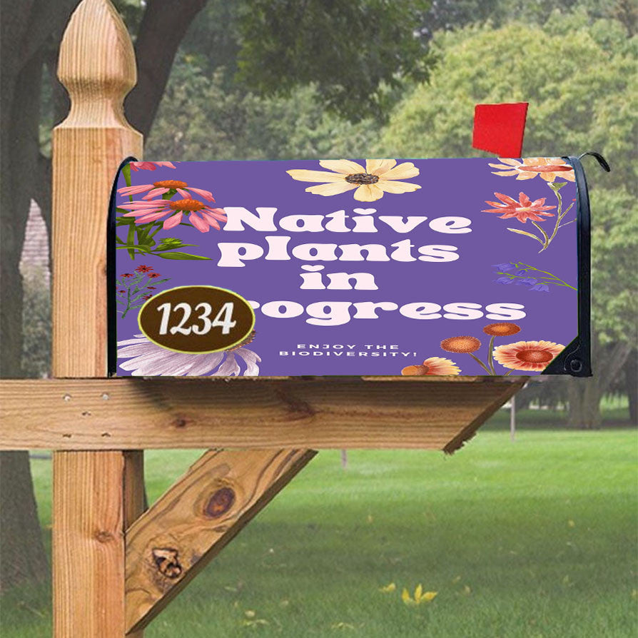 Native Plants Magnetic Mailbox Cover 18" X 21" Outdoor Decor