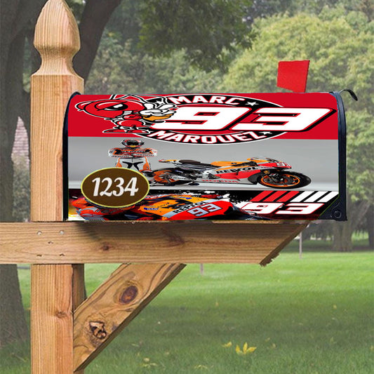 New Marc Marquez 93 Moto Gp Magnetic Mailbox Cover 18" X 21" Outdoor Decor