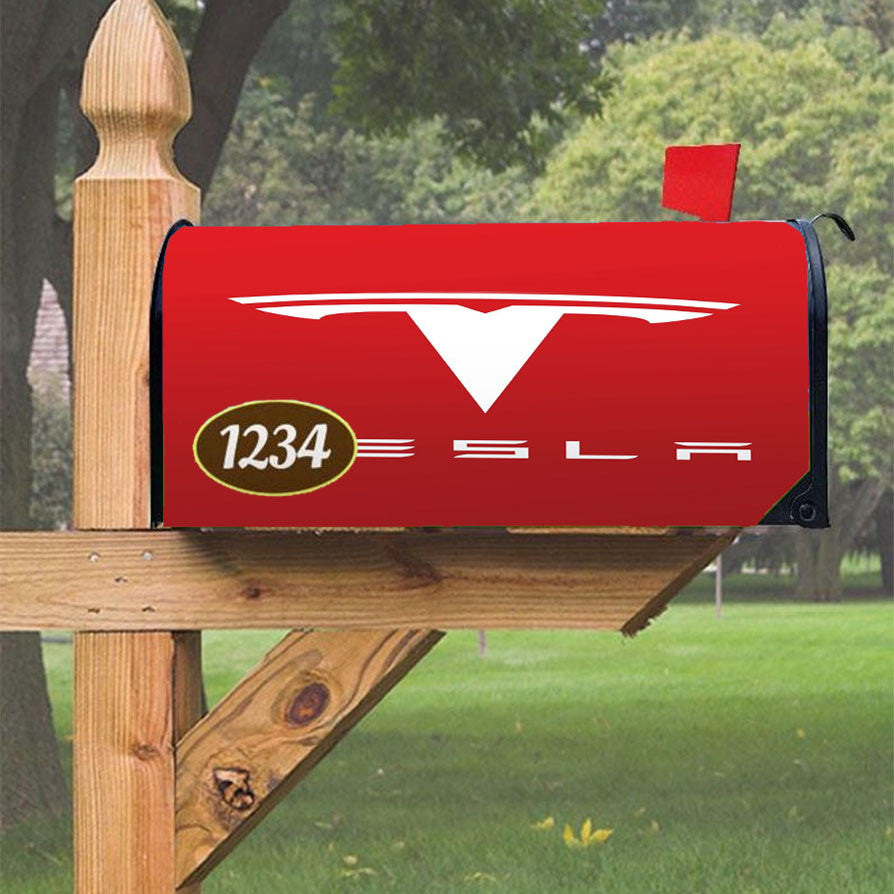 New Tesla Motors Logo Magnetic Mailbox Cover 18" X 21" Outdoor Decor
