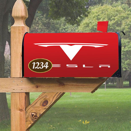 New Tesla Motors Logo Magnetic Mailbox Cover 18" X 21" Outdoor Decor