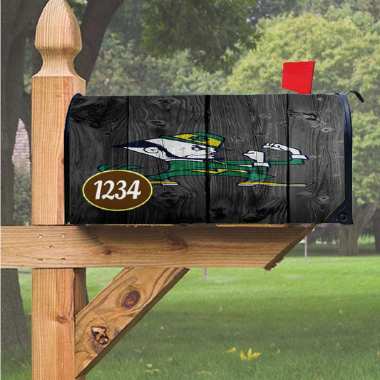 New University Of Notre Dame Logo Dark Wood Wallpaper Magnetic Mailbox Cover 18" X 21" Outdoor Decor