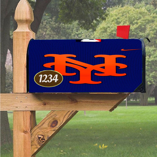 New York Mets Mlb Logo 9786 Magnetic Mailbox Cover 18" X 21" Outdoor Decor