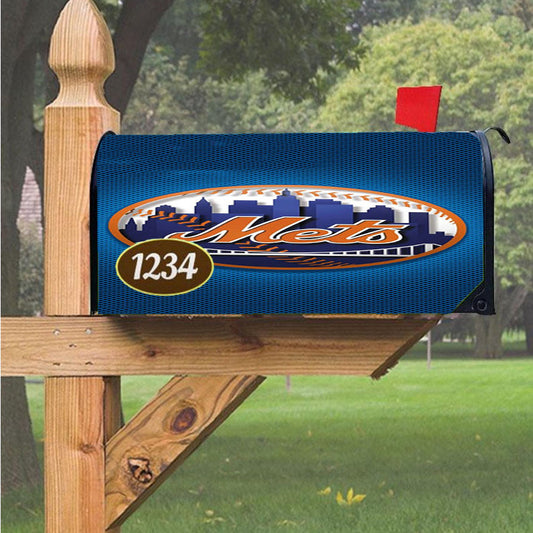 New York Mets Ny Logo Magnetic Mailbox Cover 18" X 21" Outdoor Decor