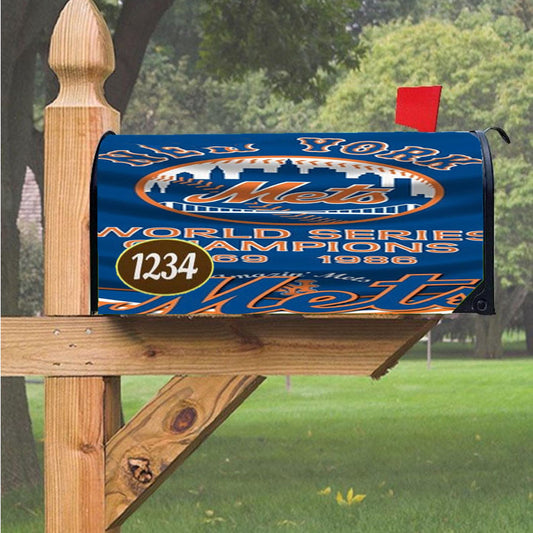 New York Mets World Series Magnetic Mailbox Cover 18" X 21" Outdoor Decor