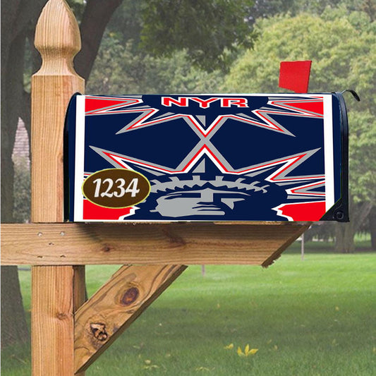 New York Rangers 2 Magnetic Mailbox Cover 18" X 21" Outdoor Decor