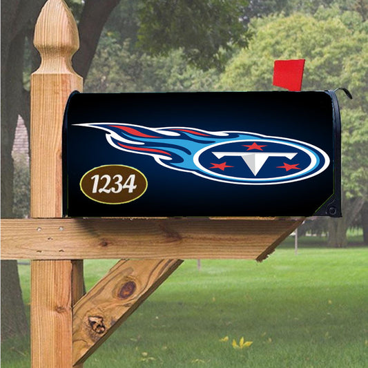 Nfl Tennessee Titans Magnetic Mailbox Cover 18" X 21" Outdoor Decor
