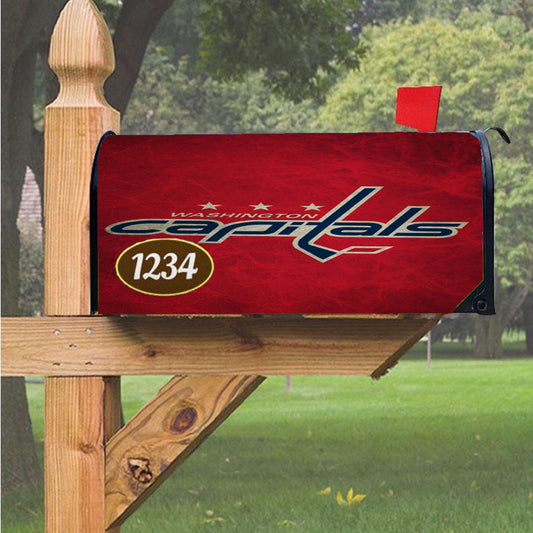 Nhl Washington Capitals Sport Logo Magnetic Mailbox Cover 18" X 21" Outdoor Decor