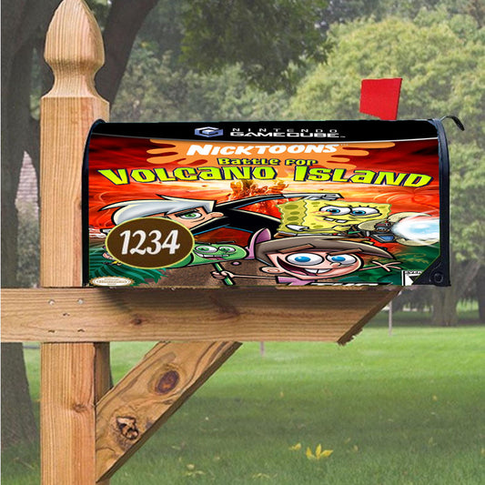 Nickelodeon Game Battle For Volcano Island Magnetic Mailbox Cover 18" X 21" Outdoor Decor